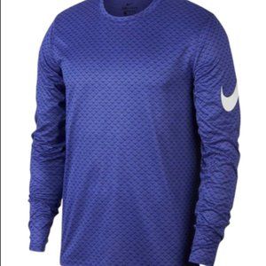 NIKE MENS SMALL DRI FIT LEGEND LONG SLEEVE TRAINING TOP 878208 429 BINARY PURPLE